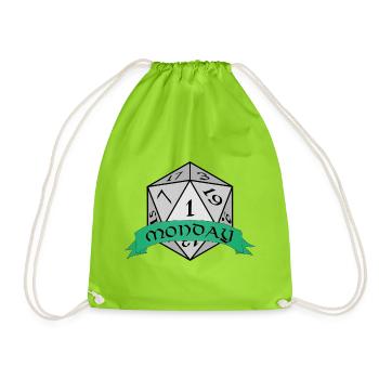 Emblème des dés du lundi - Sac de sport léger - vert néon - Devant