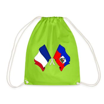 Drapeau de la France, Haïti - Sac de sport léger - vert néon - Devant