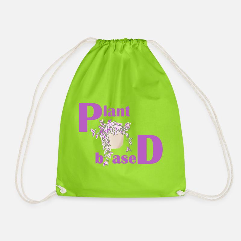 Plant Based – Pinkes Design Topfpflanze - Turnbeutel - Neongrün