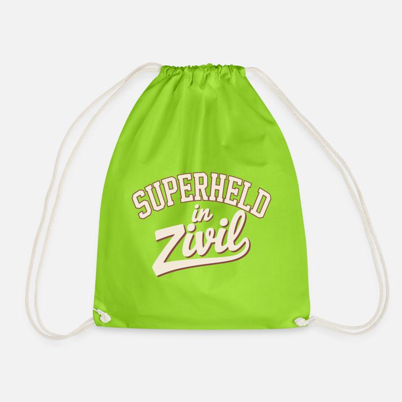 Superheld In Zivil Superhero Superhelden Kostüm - Turnbeutel - Neongrün