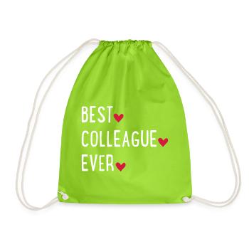 Best colleague in the world - Drawstring Bag - neon green - Front