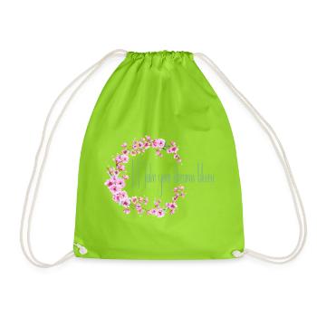 Make your dream bloom - Drawstring Bag - neon green - Front