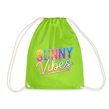 Sunny Vibes Neon Retro - Drawstring Bag - neon green - Front