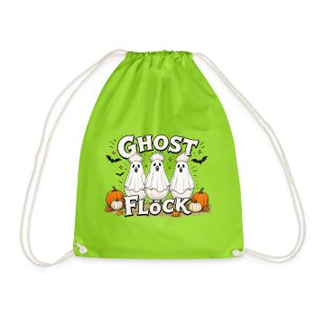 Lustige Geister Seidenhühner – Ghost Flock Hallowe - Turnbeutel - Neongrün - Vorne