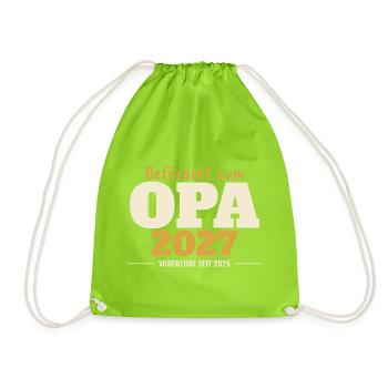 Befördert zum Opa 2027 – für dunkle Shirts - Turnbeutel - Neongrün - Vorne