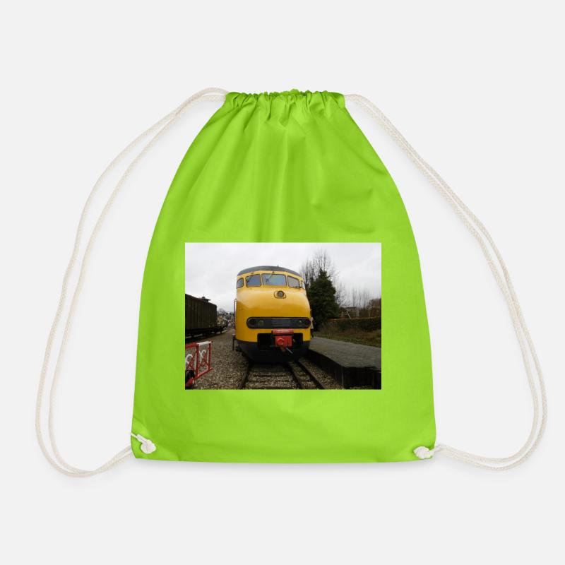 MAT 64 at railway museum - Drawstring Bag - neon green