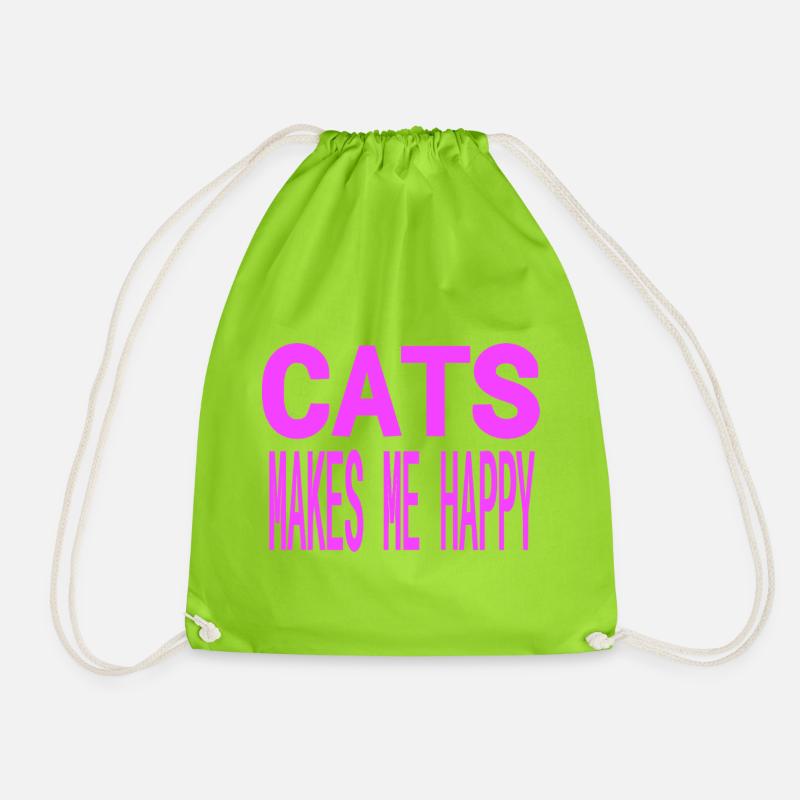 Katzen - Turnbeutel - Neongrün