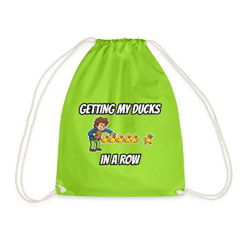 Meine Enten in Ordnung bringen – lustige Idiom-Zeichentrickserie - Turnbeutel - Neongrün - Vorne