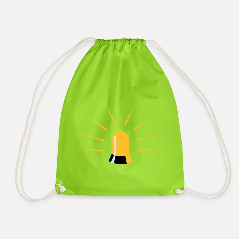 Warnlicht-Design Shirt - Turnbeutel - Neongrün