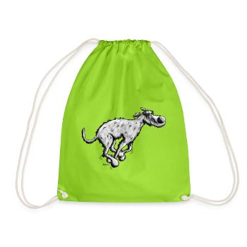 Sportlicher Irischer Wolfshund - Turnbeutel - Neongrün - Vorne