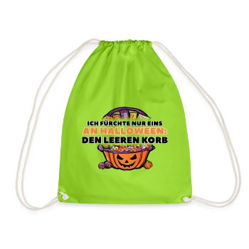 Halloween Print für einen vollen Korb - Turnbeutel - Neongrün - Vorne