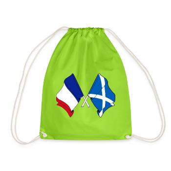 Flag France, Scotland - Drawstring Bag - neon green - Front