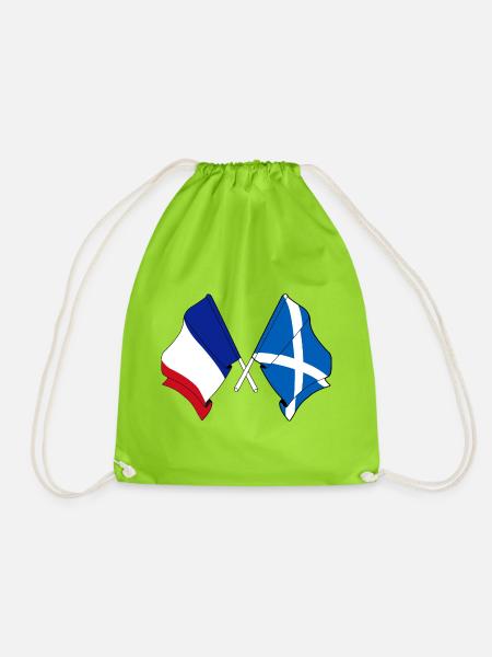 Drapeau France, Écosse - Sac de sport léger - vert néon