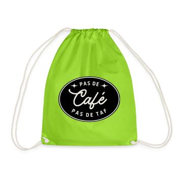 No Coffee, No Work – Minimalis Vintage T-Shirt - Drawstring Bag - neon green - Front