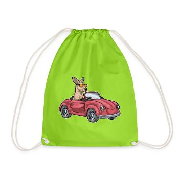 Voiture kangourou - Sac de sport léger - vert néon - Devant