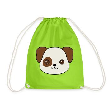 conception de dessin animé de chiot charmant - Sac de sport léger - vert néon - Devant