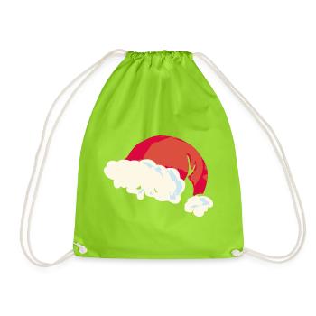 Noël Père Noël chapeau flat design - Sac de sport léger - vert néon - Devant