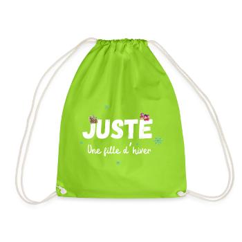 Juste une fille d’hiver cadeau - Sac de sport léger - vert néon - Devant