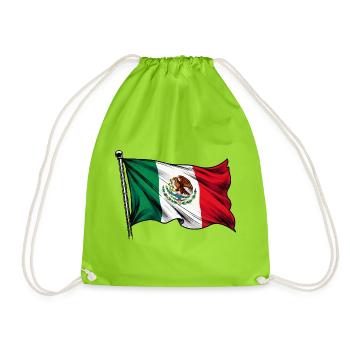 Drapeau du Mexique - Sac de sport léger - vert néon - Devant