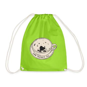Love Yourself 1st - Drawstring Bag - neon green - Front