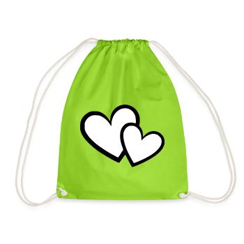 Cœur cadeau de la Saint-Valentin - Sac de sport léger - vert néon - Devant