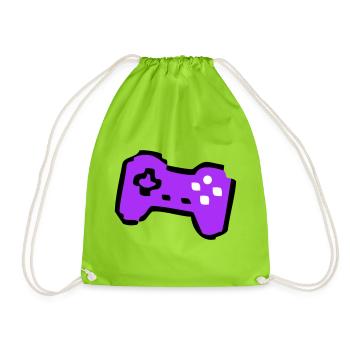  Schräger Retro Controller Gamer - Turnbeutel - Neongrün - Vorne