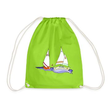 Segelboote - Turnbeutel - Neongrün - Vorne