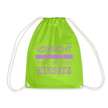 Beruf Brunnenbauer - Turnbeutel - Neongrün - Vorne