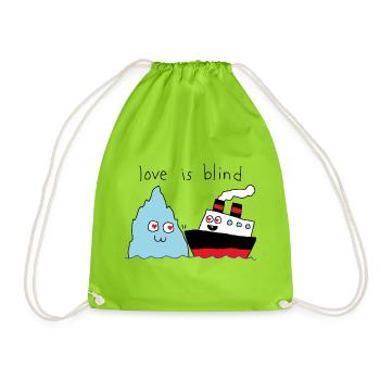 Liebe ist blind - Turnbeutel - Neongrün - Vorne