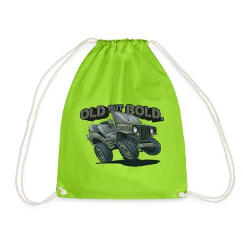 Willys MB – Old but Bold | RCCX - Drawstring Bag - neon green - Front