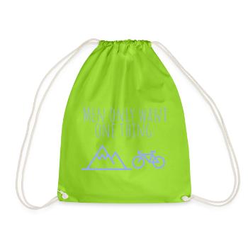 Only one thing: mountains and bike - Drawstring Bag - neon green - Front