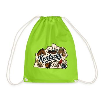 Vintage-Kentucky Bluegrass-Bourbon-Aufkleber - Turnbeutel - Neongrün - Vorne