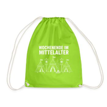 Wochenende Im Mittelalter – Mittelaltermarkt Vekto - Turnbeutel - Neongrün - Vorne