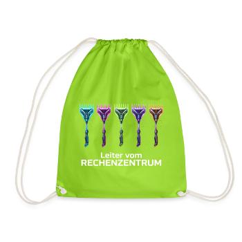 Rechenzentrum Retro Vintage Rechen & Besen Leiter - Turnbeutel - Neongrün - Vorne