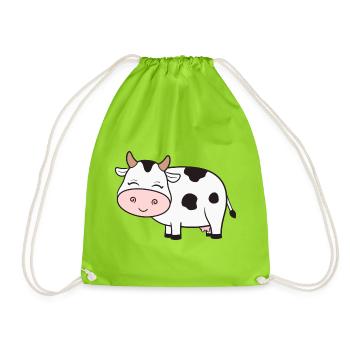 Cow Cows - Drawstring Bag - neon green - Front