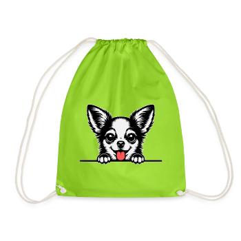 Chihuahua with paws - Drawstring Bag - neon green - Front