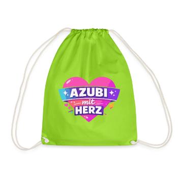 Azubi mit ganz viel Herz - Turnbeutel - Neongrün - Vorne