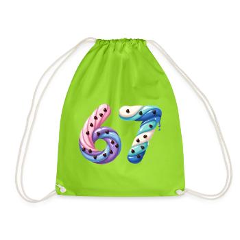 Candy Swirl 67 meme - Drawstring Bag - neon green - Front