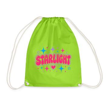 STARLIGHT Y2K Bubble Lettering - Retro 2000s Art - Drawstring Bag - neon green - Front
