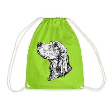 Irish Setter Portrait - Turnbeutel - Neongrün - Vorne