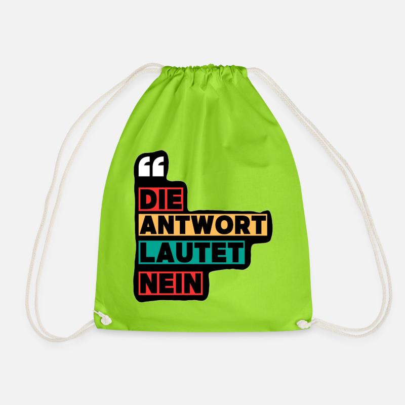 Die Antwort Lautet Nein - Turnbeutel - Neongrün