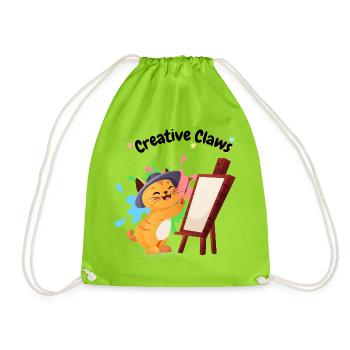 creative_claws - Sac de sport léger - vert néon - Devant