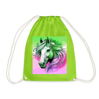 cheval - Sac de sport léger - vert néon - Devant