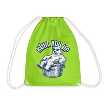 Cooler Eisbär Kühlt - Turnbeutel - Neongrün - Vorne