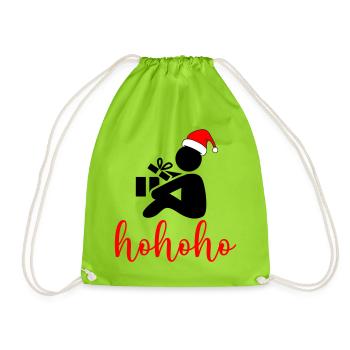 HoHoHo Santa Script - Turnbeutel - Neongrün - Vorne
