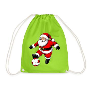 Fussballer Weihnachten - Turnbeutel - Neongrün - Vorne