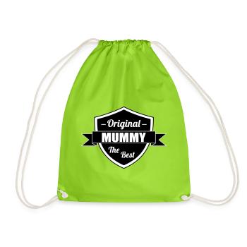 The Best Mom - Mother's Day - Drawstring Bag - neon green - Front