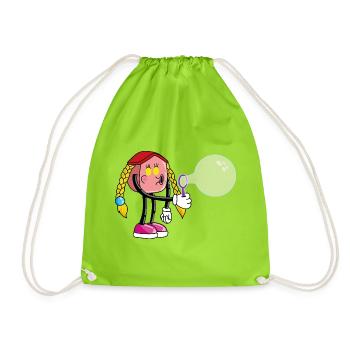 Bubble Girl House - Drawstring Bag - neon green - Front