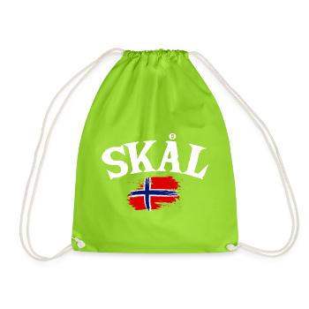 Norway Vacation Norge Fjords Travel Scandinavian - Drawstring Bag - neon green - Front