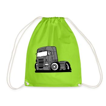 Truck lorry vehicle professional driver - Drawstring Bag - neon green - Front